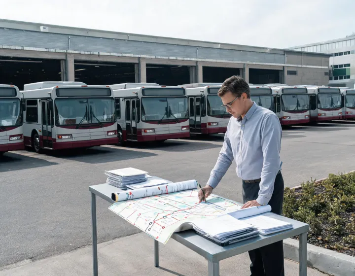 City bus procurement route and document handoff